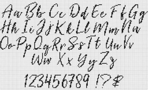 Cursive Cross Stitch Alphabet Hand Writing Cross Stitch Font - Etsy