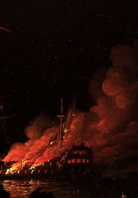 faustyflakes: “Ship on Fire at Night, Charles Brooking, 1756. Detail ...