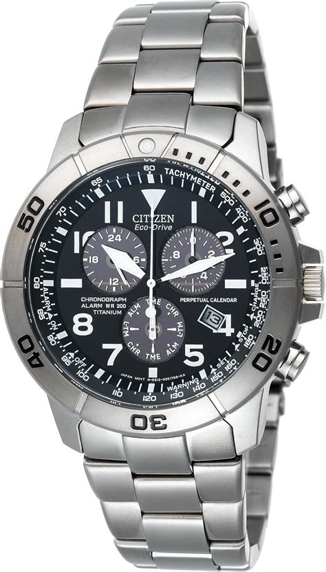 Citizen pour Homme Eco-Drive Titanium Calendrier perpétuel Montre chronographe # Bl5250–53L ...