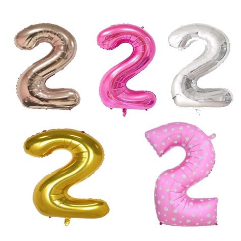 1pc Big Number 2 Ballon Birthday Decoration Balloons Number 2 Year Old Kids Party Baby Shower ...