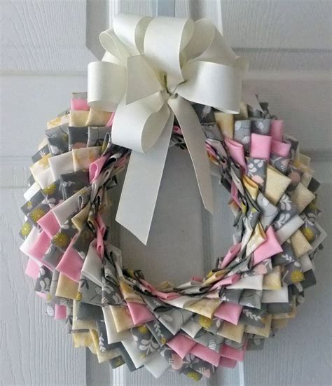 Folded Fabric Wreath Directions | Folded Fabric Wreath Quilted Wreath Welcome by ...