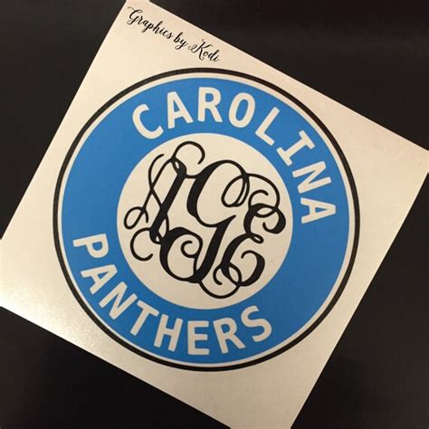 Carolina Panthers Monogrammed Decal Panthers Sticker