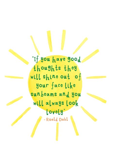 Roald Dahl Quote Print Happy Beauty Love Happiness Sun - Etsy Think ...