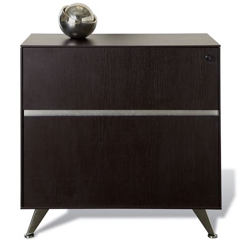 Lateral File Cabinet - Lock, Aluminum Legs, Espresso | DCG Stores