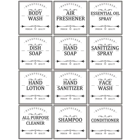 Buy White Waterproof Labels for Bottles, Farmhouse Bathroom/Kitchen Hand Soap Dispenser Label ...