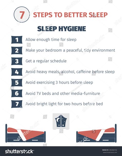 Sleep Infographicsleep Hygiene 7 Steps Flat Stock Illustration ...