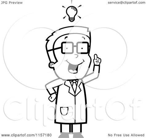 Cartoon Clipart Of A Black And White Smart Scientist Boy - Vector ...