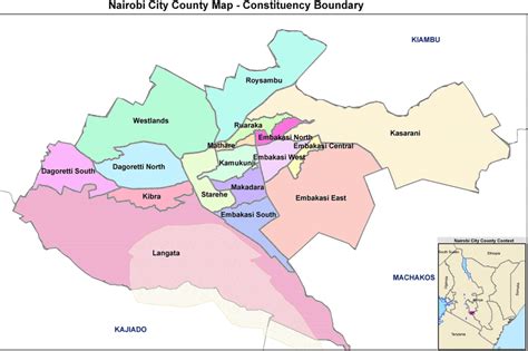 Nairobi City-County map showing constituencies and associated boundaries. | Download Scientific ...