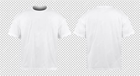 Blank White T-shirt Mockup Front And Back Isolated On White Background With Clipping Stock Photo ...