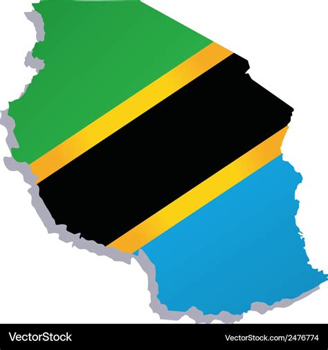 Tanzania africa map flag Royalty Free Vector Image