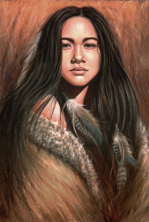 Femme amérindienne Fille indienne fille Amérindienne peinture | Etsy