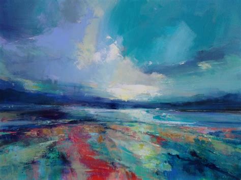 Magdalena Morey - Drawn to the Light - abstract landscape painting Contemporary Art- 21st ...