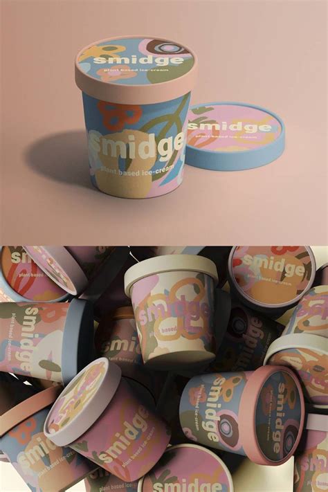 ice cream cup label design | Ice cream packaging, Ice cream design, Ice ...