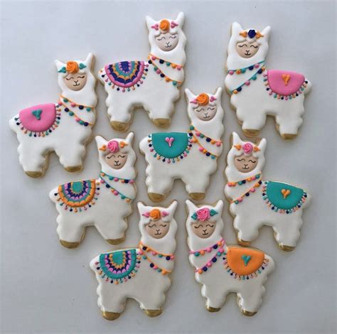 Llama Cookies | Sugar cookies decorated, Birthday cookies, Animal cookies