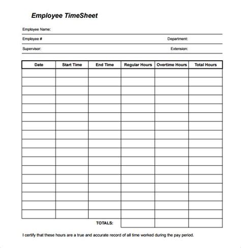 23+ Employee Timesheet Templates – Free Sample, Example Format Download | Timesheet template ...