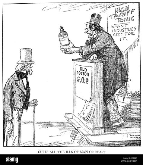 TARIFF BILL, 1921. /n'Cures All the Ills of Man or Beast.' Cartoon ...