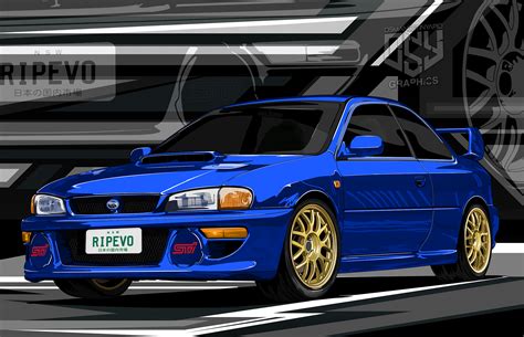 Subaru Impreza WRX STi GC8 artwork (found on a wallpaper website) : r/JDM