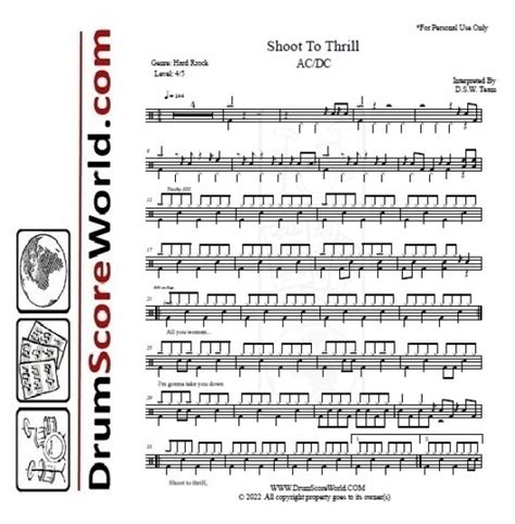 AC/DC - Shoot To Thrill (Iron Man 2 ) - Drum Score - Drum Sheet