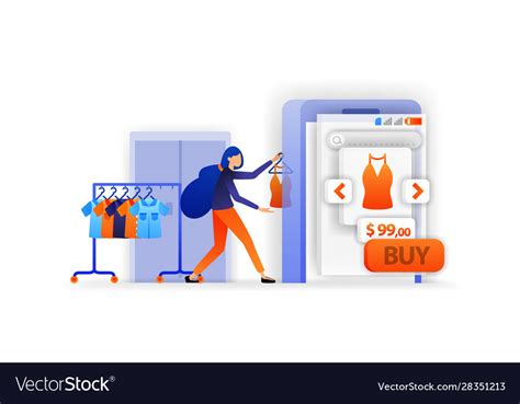 Sell in online marketplace display clothes Vector Image