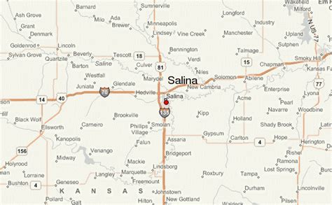 Salina Kansas Map - TravelsFinders.Com