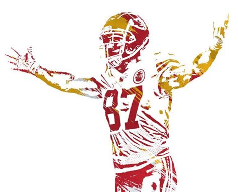 Travis Kelce Kansas City Chiefs Watercolor Strokes Pixel Art 2 – Poster ...