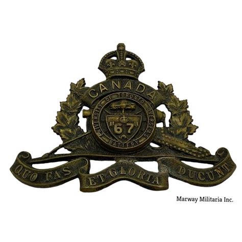 WW1 CEF 67th Overseas Battery Canadian Artillery Cap Badge