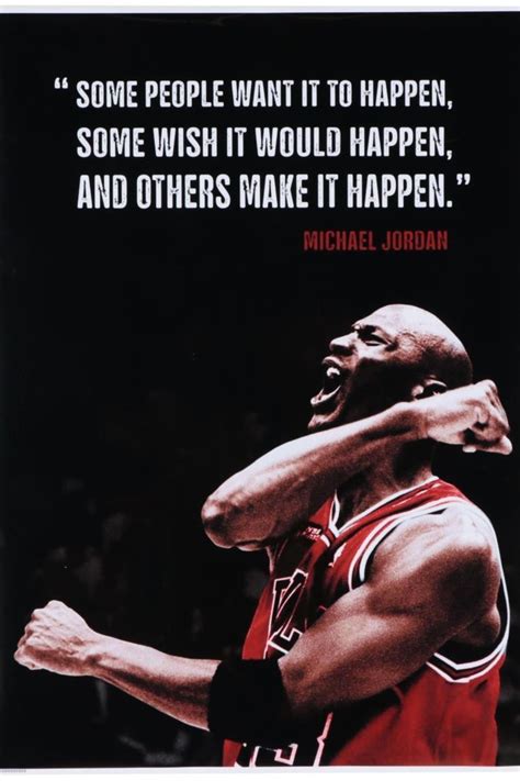 Michael Jordan in Chicago Bulls Jersey Poster with quote "Some people ...