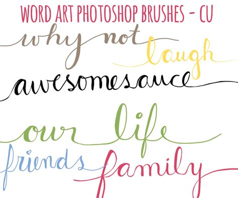 Photoshop Text Brushes Word Art INSTANT DOWNLOAD commercial