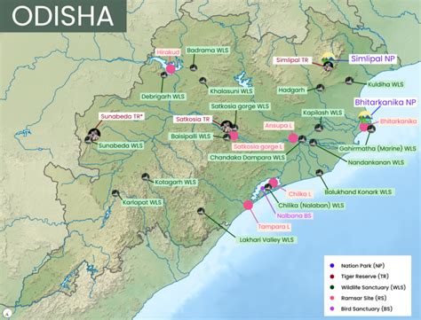 Odisha National Parks, Tiger Reserves, Wildlife Sanctuaries & Ramsar Sites