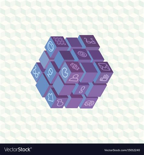 Isometric projection infographic array of cubes Vector Image