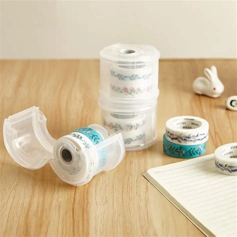 Kawaii Cute Masking Tape Cutter Washi Tape Dispenser Storage Organizer ...