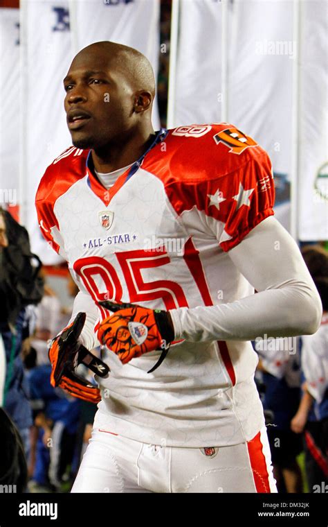 Cincinnati Bengals WR Chad Ochocinco during player introductions at the 2010 NFL Pro Bowl held ...