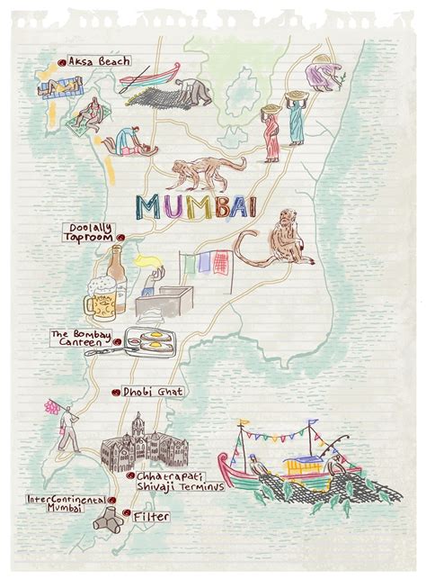 Mumbai map by Robert Littleford #map #mumbai #bombay #india | Mumbai ...