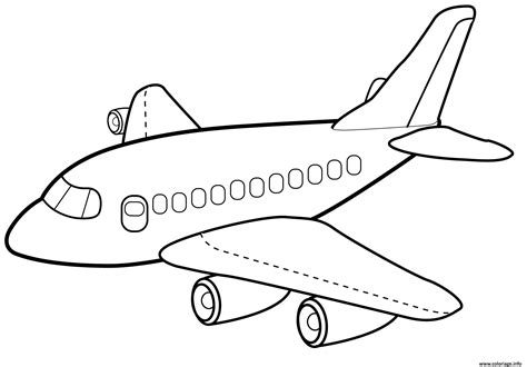 Coloriage Avion Boeing Facile Dessin Avion à imprimer