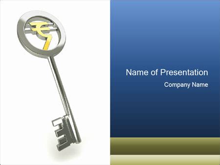 White Background Key Illustrating The Rupee Symbol PowerPoint Template, Backgrounds & Google ...