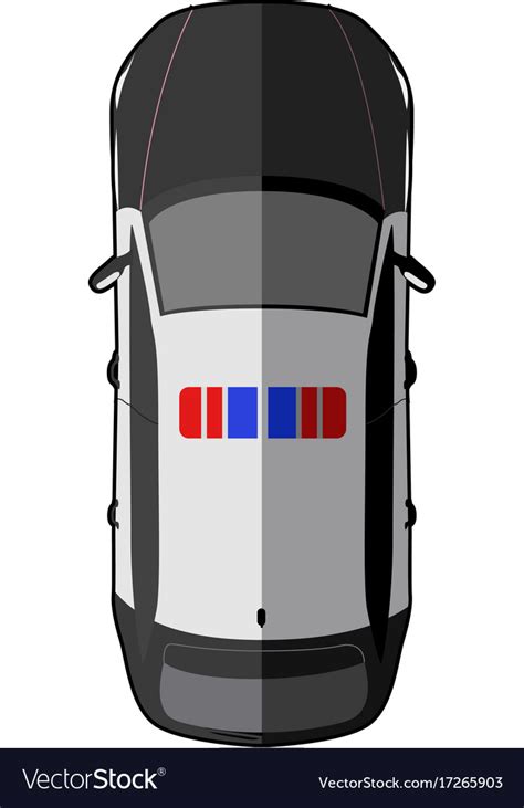 Top view of a police car Royalty Free Vector Image