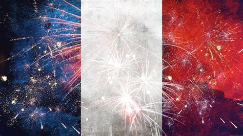 Fireworks Background on Celebration Night with French Flag Stock Illustration - Illustration of ...