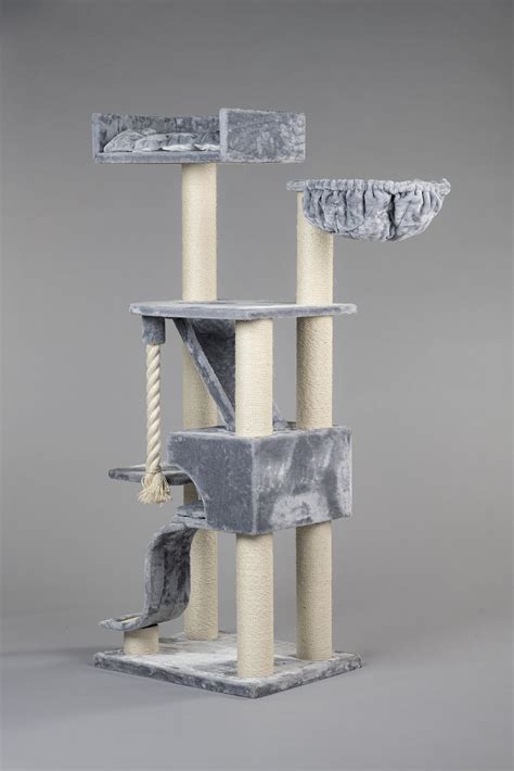 Cat Tree for large cats Cat Mansion (Light Grey) - CatTreeKing Australia