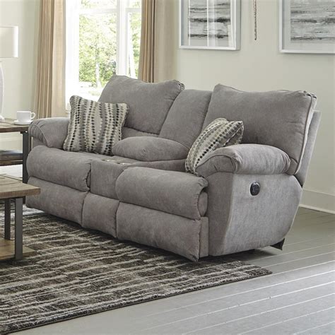 Catnapper Sadler Power Lay Flat Reclining Console Loveseat with Cup ...