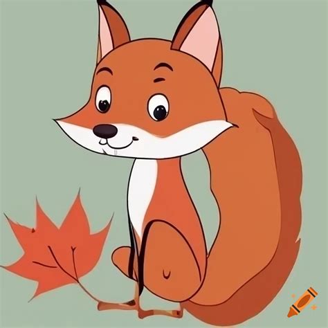 Cute autumn fox cartoon