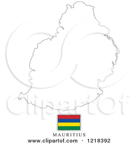 Clipart of a Mauritius Flag And Map Outline - Royalty Free Vector Illustration by Lal Perera ...