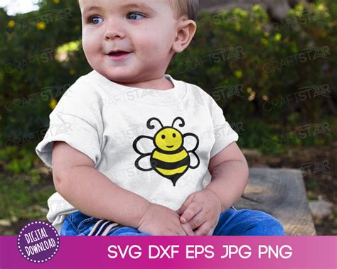 Bee SVG File for Cricut or Silhouette Cute Cartoon Bee Clipart for ...