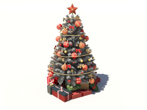 Christmas Tree White Decoration 3D Model - 3D Models World