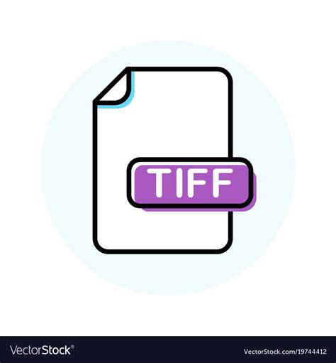 Tiff file format extension color line icon Vector Image