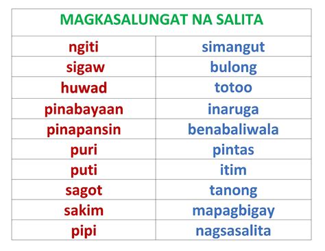 Magkasingkahulugan At Magkasalungat Na Salita Halimba - vrogue.co