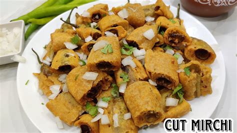 Cut Mirchi Bajji ( STREET STYLE ) | Cut Mirchi Recipe in Telugu | Evening Snack Cut Mirchi ...