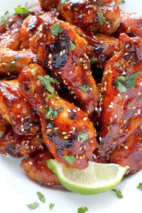 Sweet and Spicy Sriracha Baked Chicken Wings - Baker by Nature