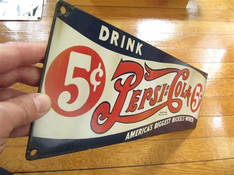 Vintage Pepsi Pepsi-Cola Porcelain Steel Sign Antique | #1756682493