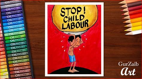 How to draw stop child labour poster chart drawing for competition ...