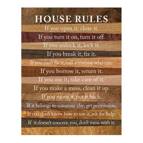 House Rules Sign Typography Design Home Rules Sign Family House Rules ...